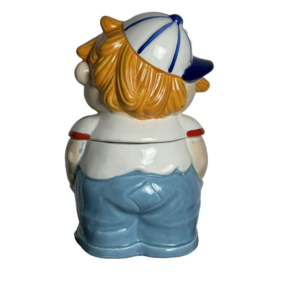 Vintage Baseball Boy Cookie Jar Made in Japan Ceramic